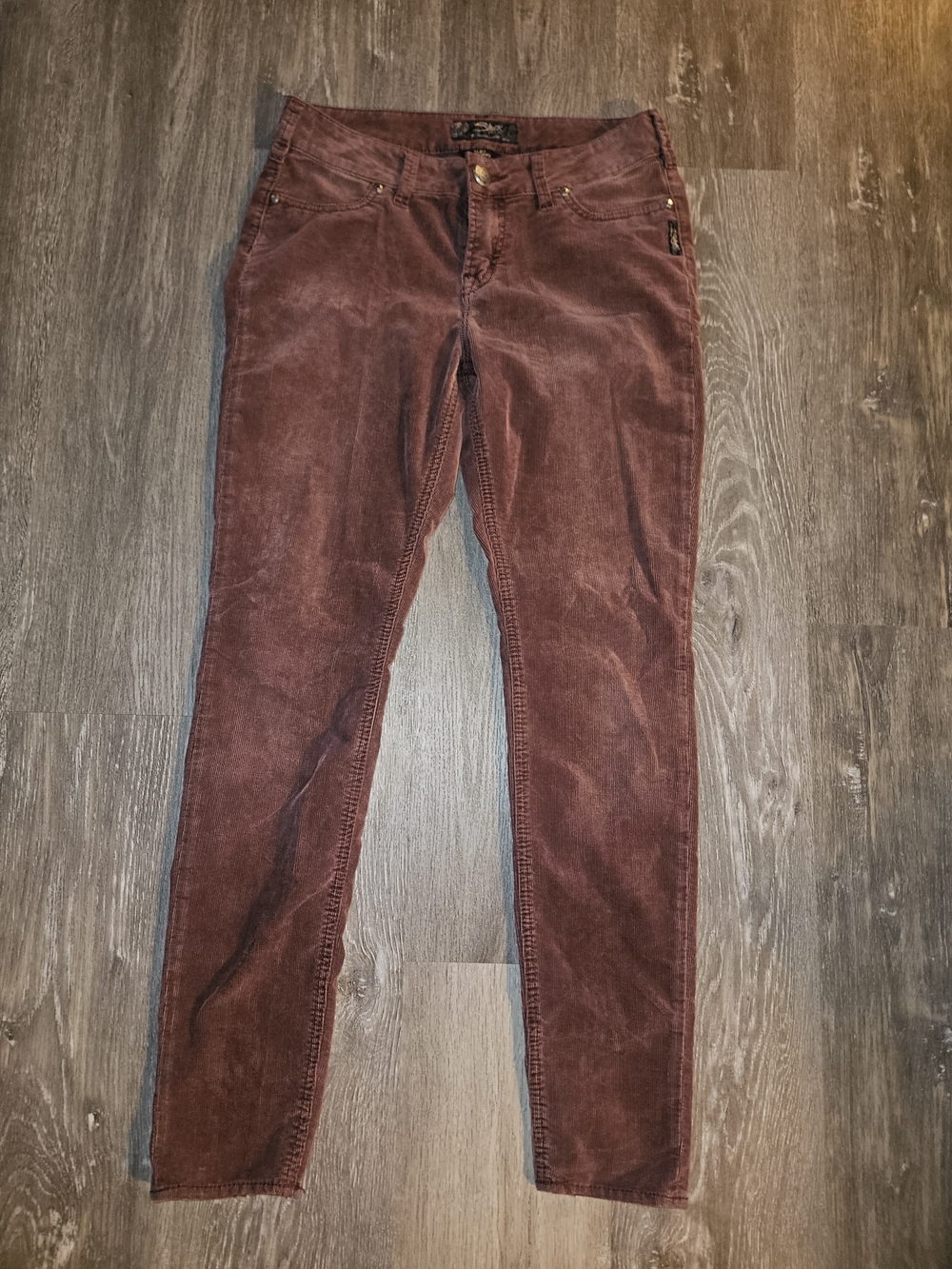 Silver Suki Jeans Women's Skinny Corduroy Jeans in Deep Maroon